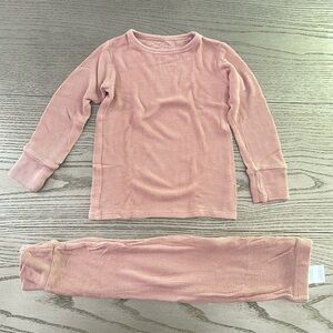 Posh Peanut Desert Rose Waffle Long Sleeve Pajamas 4T